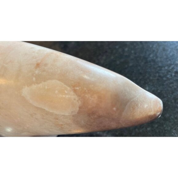 Vintage Handmade Quartz Polar Bear Sculpture Signed By The Artist 7/17/78 Pink S - Picture 6 of 10